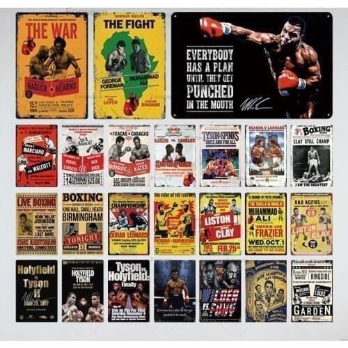 Boxing Metal Sign Tin Sign Plaque Metal Vintage Pub Retro Wall Decor for Bar Pub Club Man Cave Metal Posters