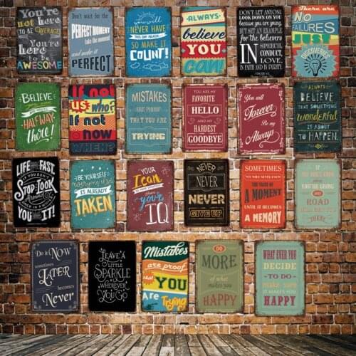 [ Mike86 ]LIFE FAST NEVER GIVE UP etal Sign Poster Vintage Hotel Pub Mural Painting Decoration sticker Art 20*30 CM LT-1778