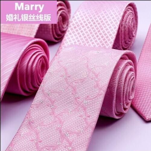 Men 8cm tie Wedding Tie pink Neck tie