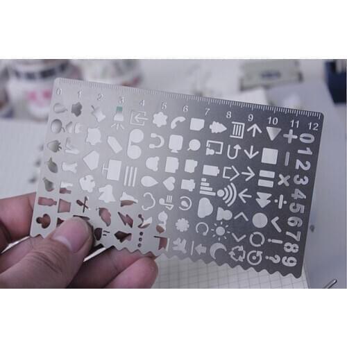 Originality Hollow Out draw Ruler Stainless Steel Template Ruler Stencils for painting