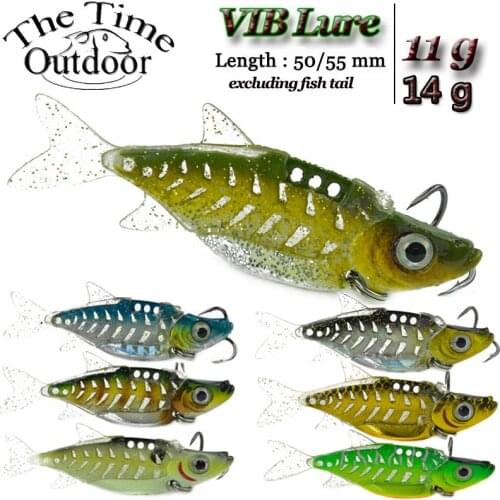 Fishing VIB Lure Artificial Wobblers Bait Hard Metal Lures Fishing Soft Fish Tails All water levels Top Quality 11g/14g