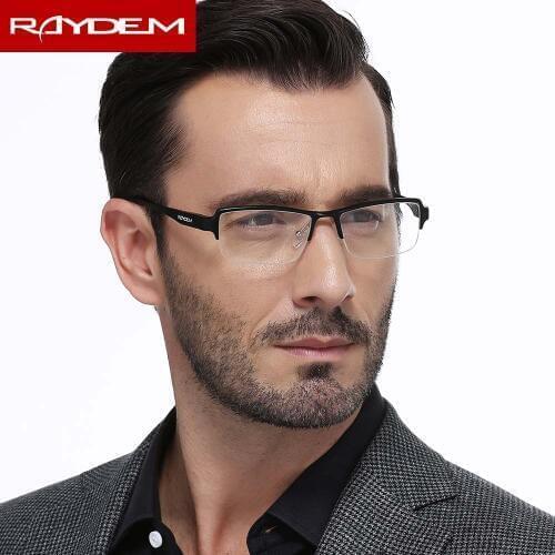 Raydem Lightweight Glasses Frame Aluminum Myopia Hyperopia Prescription Eyeglasses Frames Reading Clear Glasses Frame Men