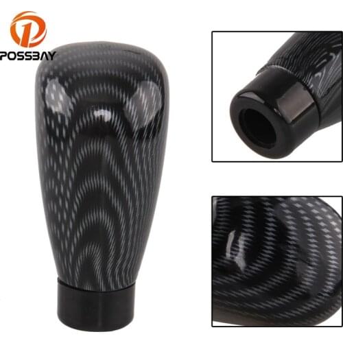 POSSBAY Universal Manual Gear Shift Knob Stick Imitation Carbon Fiber Shifter Lever Knob for BMW Opel Renault Ford Peugeot