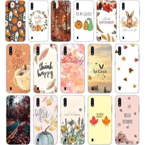 62 Pumpkin happy Soft Silicone Tpu Cover phone Case for Samsung Galaxy A01 A10 2019 A20 A20E A20S M11 M21 case