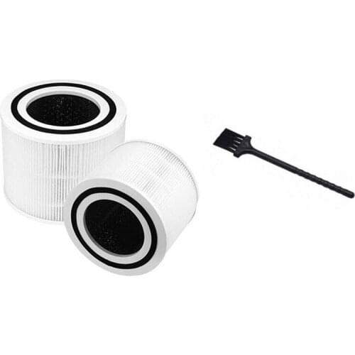 2 Pack Core 300 True HEPA Replacement Filter for LEVOIT Core 300 & Core P350 Air Purifier, Replacement No with 1Pc Brush