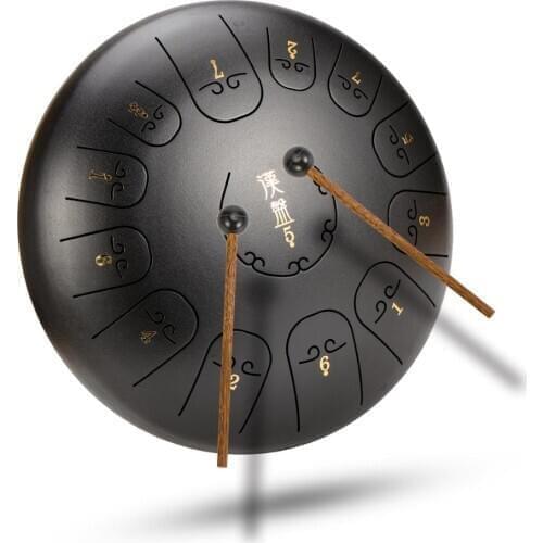 Steel Tongue drum 12 inch 13 tones Ethereal drum handpan drum Tang drum Beginners musical instrument Percussion Black drum