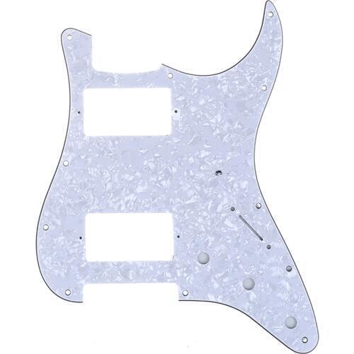 Musiclily Pro 11 Hole Guitar Strat Pickguard HH for American/Mexican Fender Standard Stratocaster Style, 4Ply White Pearl