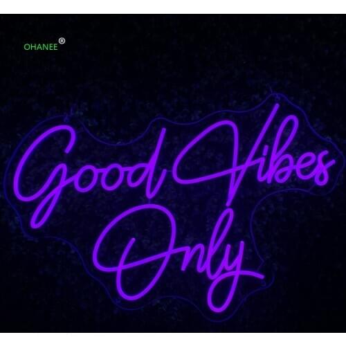 Good Vibes Only LED Neon Sign Custom Made Wall Lights Party Wedding Decor Shop Window Restaurant Birthday Decoration