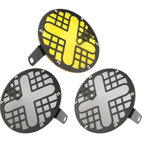 20cm Motorcycle Headlight Covers Vintage Motorbike Front Light Headlamp Guards Mask with Acrylic Board Metal Grille