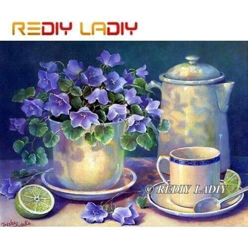 DIY Beaded Embroidery Still Life Purple Flowers Needlework High Quality Beads Partial Crystal Beaded Cross Stitch Hobby & Crafts