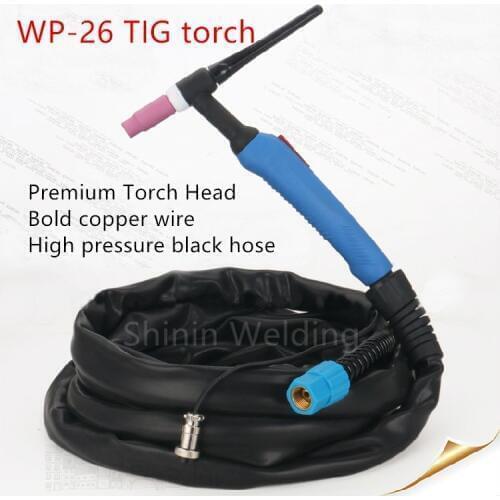 High quality black hose WP-26 WP 26 TIG-26 Tig Torch Complete Package 5M 16Feet with M16 x 1.5mm 26 Series welding machine parts