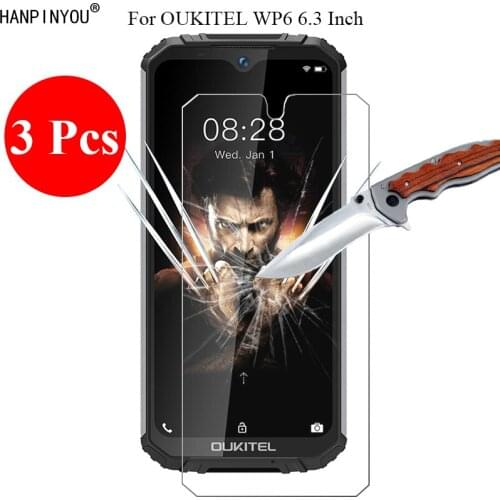 3 Pcs/Lot 9H 2.5D Tempered Glass Screen Protector For OUKITEL WP6 6.3" Protective Film + Clean Tools