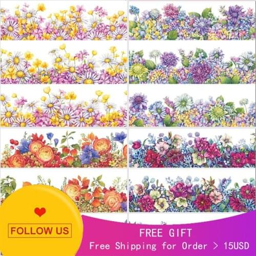 1 Loop Christmas Washi Tape Floral Cute Rain Fire Pet Cat Festival Stickers