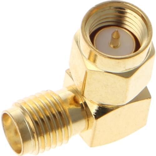 1Pc SMA Male To SMA Female Right Angle 90 Degrees RF Coaxial Connector Adapter