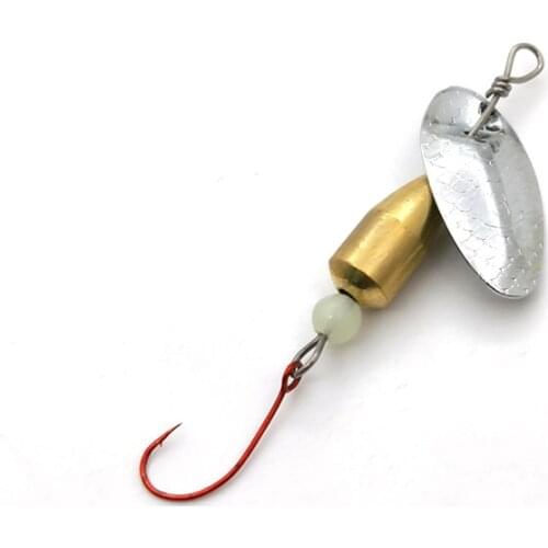 1Pcs Spinner Spoon Metal Bait Micro Fishing Lure Small Sequins Copper Long Shot Baits For Bass Trout Perch Pike Rotating