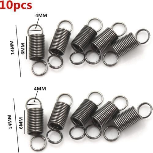 10pcs/lot 10mm Draw To 30mm Stainless Steel Small Tension Spring With Hook For Tensile DIY Toys