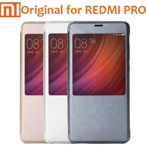 100% Original Xiaomi Redmi Pro Flip Case MI 5.5 inch PC+PU Smartwake wake up Flip Cover Cases For Xiaomi Redmi Pro Phone