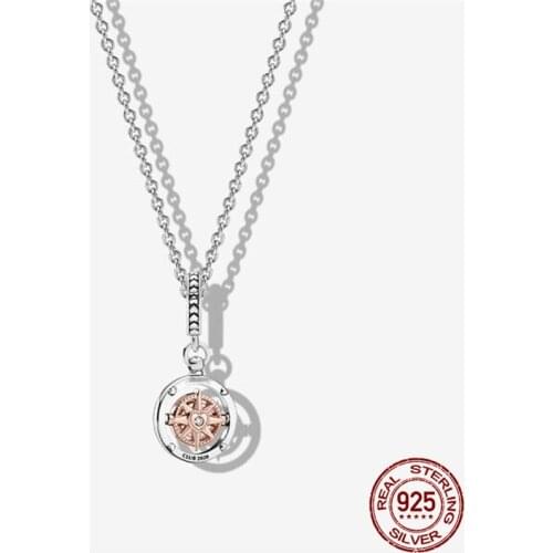 100% Real 925 Sterling Silver Heart-Shaped Ferris Wheel Fit Original 3mm Bracelet For Women Birthday Fashion Jewelry Gift