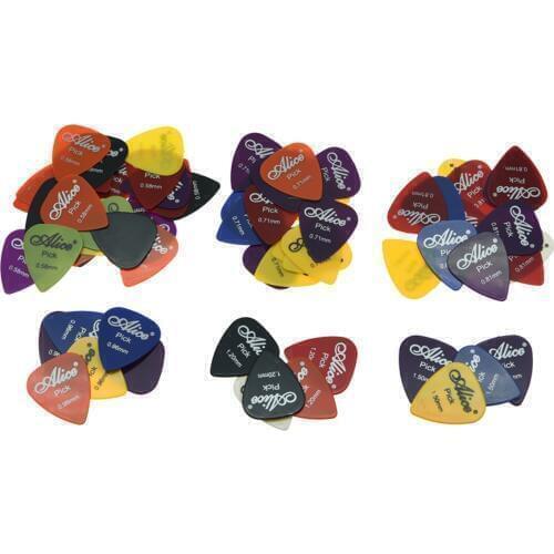100pcs Alice Glossy ABS Guitar Picks with Assorted Colors 6 Thickness 0.58/0.71/0.81/0.96/1.2/1.5