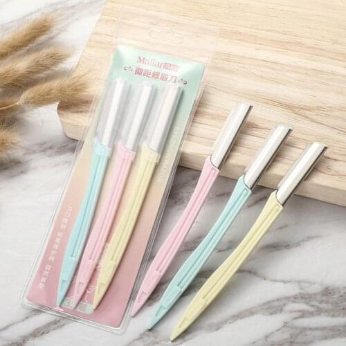 3pcs/set Eyebrow Knife Small Professional Trimmer Safe Blade Face Hair Removal Scraper Shaver Makeup Beauty Tools TSLM1