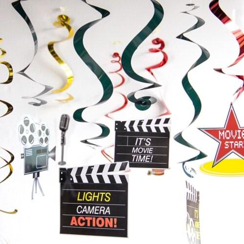 30pcs/Pack Movie Theme Ceiling Hanging Swirls Wedding Birthday Party Decor