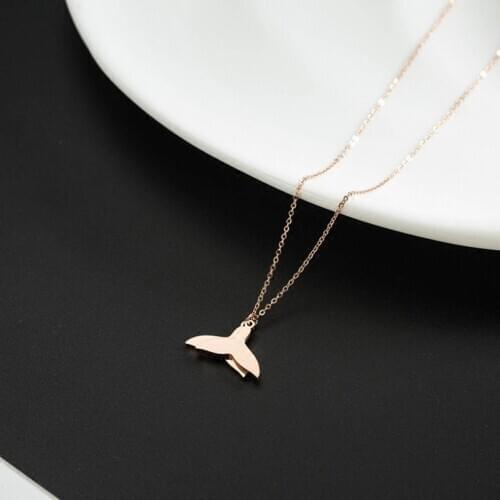316L Stainless Steel Fashion Fine Jewelry Minimalism 2-layer Mermaid Tail Charms Thick Chain Choker Necklaces Pendants For Women