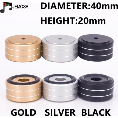 4PCS 40*20mm Aluminum Amplifier Feet Shock Absorber Amplifier Rubber Feet HIFI Turntable Feet Audio Speaker Isolation Feet Pad