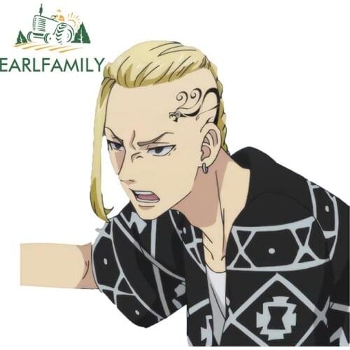 EARLFAMILY 13cm x 9.5cm Cartoon Anime Car Sticker for Tokyo Revengers Laptop Window Decals Waterproof Vinyl VAN RV JDM Decor