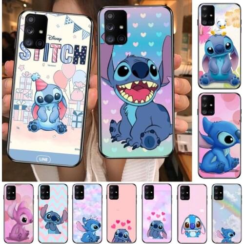 Pink Stitch Wow Phone Case Hull For Samsung Galaxy A50 A51 A20 A71 A70 A40 A30 A31 A80 E 5G S Black Shell Art Cell Cove