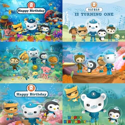 The Octonauts Photo Backdrop Ocean Baby Shower Happy Birthday Party Kids Photograph Background Banner Decoration