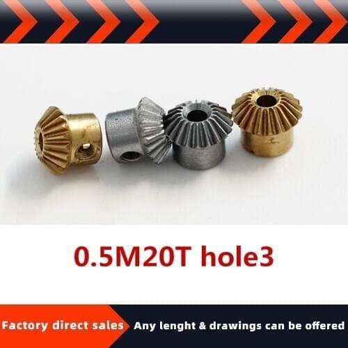 New product bevel gear bevel gear 0.5 die 20 hole 3 90 transmission diy copper steel stainless steel