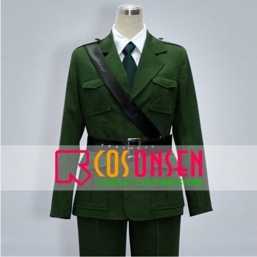 COSPLAYONSEN Axis Powers Hetalia England/UK Green Suit Cosplay Costume Handmade High quality