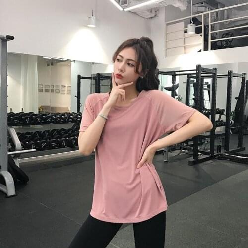 Yoga Crop Top Sportswear Womens Summer T-shirt Running Training Sports Short Sleeve Blouse Mujer Camisetas