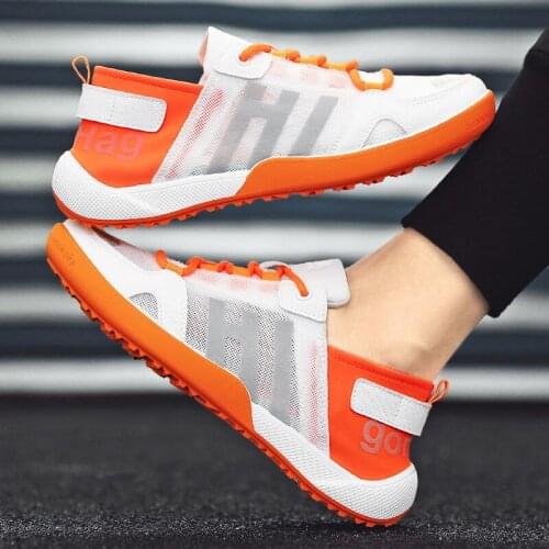 Breathable Hollow Casual Shoes Lightweight Mesh Mens Casual Sneakers Basic Rubber Male Flat trending shoes