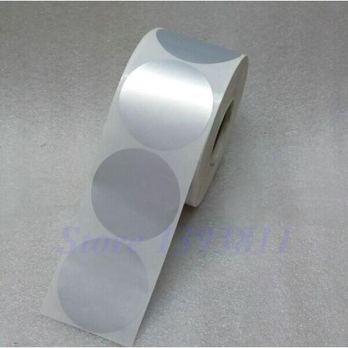 Round Label Sticker 55*55mm Diameter 5.5 cm Matte Silver Sticker Waterproof Tearproof oilproof Sealing Sticker