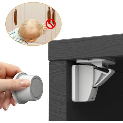 Magnetic Lock for Children Protection from Children Drawer Latch Door Lock Safety for Baby Cabinet Plastic Lock