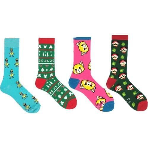 Animation cartoon robot mens socks casual funny skateboard in the tube men and women socks
