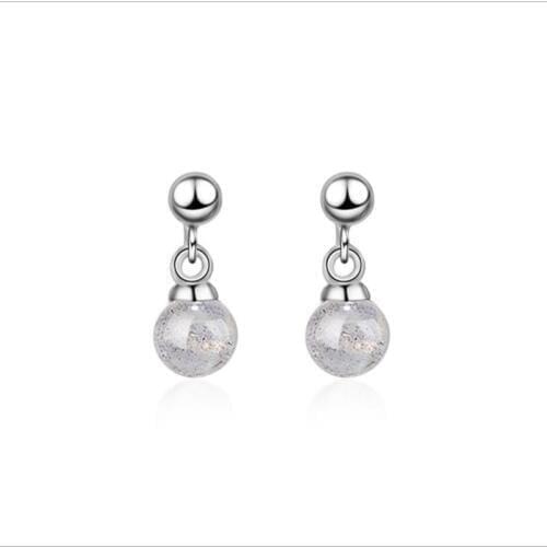 TJP Charm Silver 925 Earrings For Women Jewelry Lady Trendy Crystal Balls Drop Earrings Girl Christmas Party Accessories Female