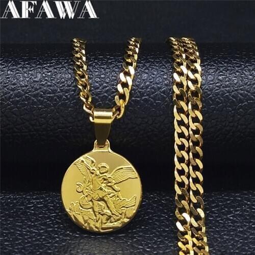 2021 Knight Soldier Stainless Steel Chain Necklace for Women/Men Gold Color Jewelry colier homme NK62S02