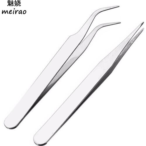 New Stainless Steel Crystal Rhinestone Tweezer Pick-up Tools For Nail Art DIY Eyelash etc Nipper nails accessoires nails tools