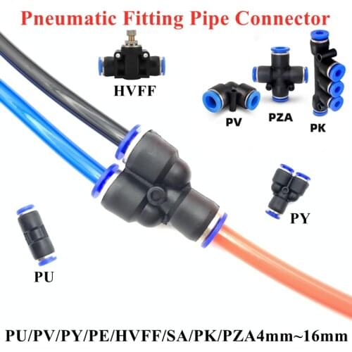 Pneumatic Fitting Pipe Connector Tube Air Quick Fittings Water Push In Hose Couping 4 6 8 10 12 14mm PU PY PK PE PV SA HVFF PM