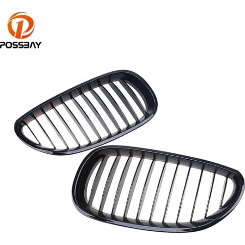 POSSBAY Black Car Front Kidney Hood Grille Grill for BMW 5-Series E60/E61 M5 2004-2011 04 05 06 07 08 09 10 Front Kidney Grille