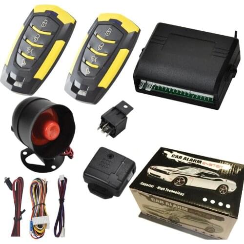 Car Security Alam Keyless Entry System with 2 Remote Controls & Siren Sensor, 12V Remote Auto Door Lock/Unlock & Trunk Rlease