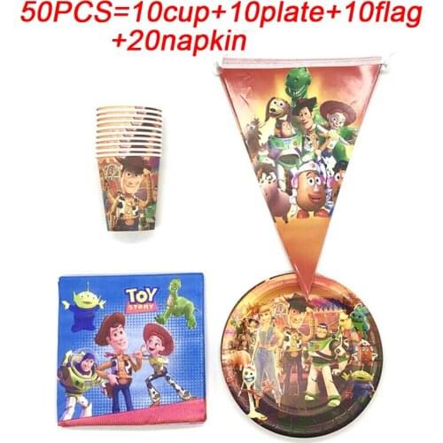 Disney Toy Story Party Banner Decorations Toy Story 4 Buzz Lightyear Theme Birthday Party Supplies Paper Plates Cup Tableware