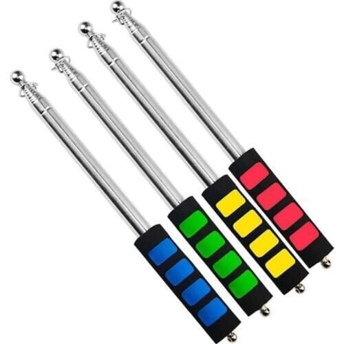 1.4m/2m/2.5 Meters Flagpoles Telescoping Telescopic Flag Pole for Teaching Pointer Tour Guide Banner Flagstaff Random Color