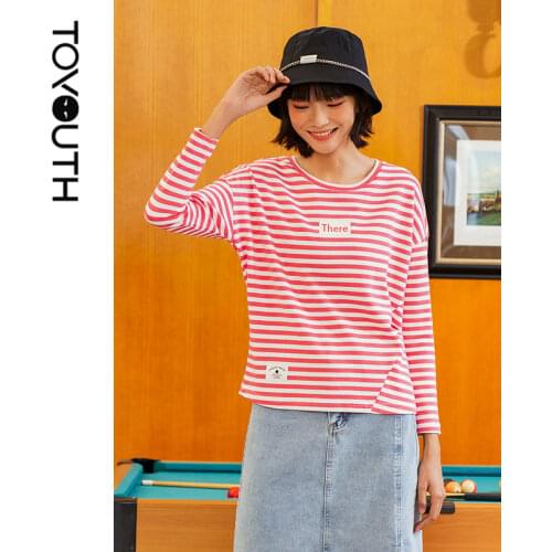 Женские полосатые футболки Toyouth China At AliExpress