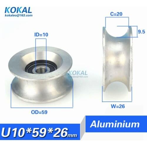 [U1059-26]2pcs/lot high loading aluminum injection mold machine bearing roller pulley track guide wheel 1059UU 10*59*26mm