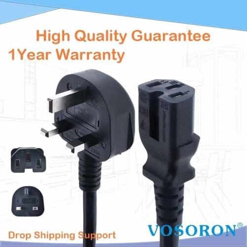 2m UK BS1363 To C15 Extension Cable, 3G1.5mm PDU UPS AC Power cord 13A 250V