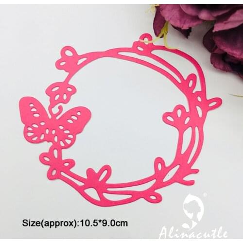 Metal Cutting die Die Cut Butterfly Wreath DIY Scrapbooking Paper Craft Handmade Card Album Punch Art Cutter Alinacutle Die