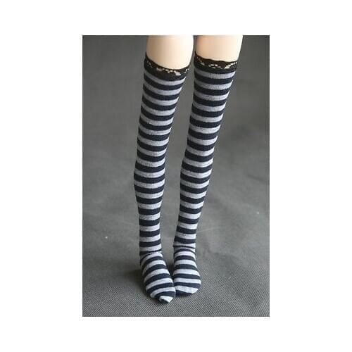 [wamami] 11# Acc Gray Stripe Socks/Stockings For 1/4 MSD 1/3 SD DZ AOD BJD Dollfie